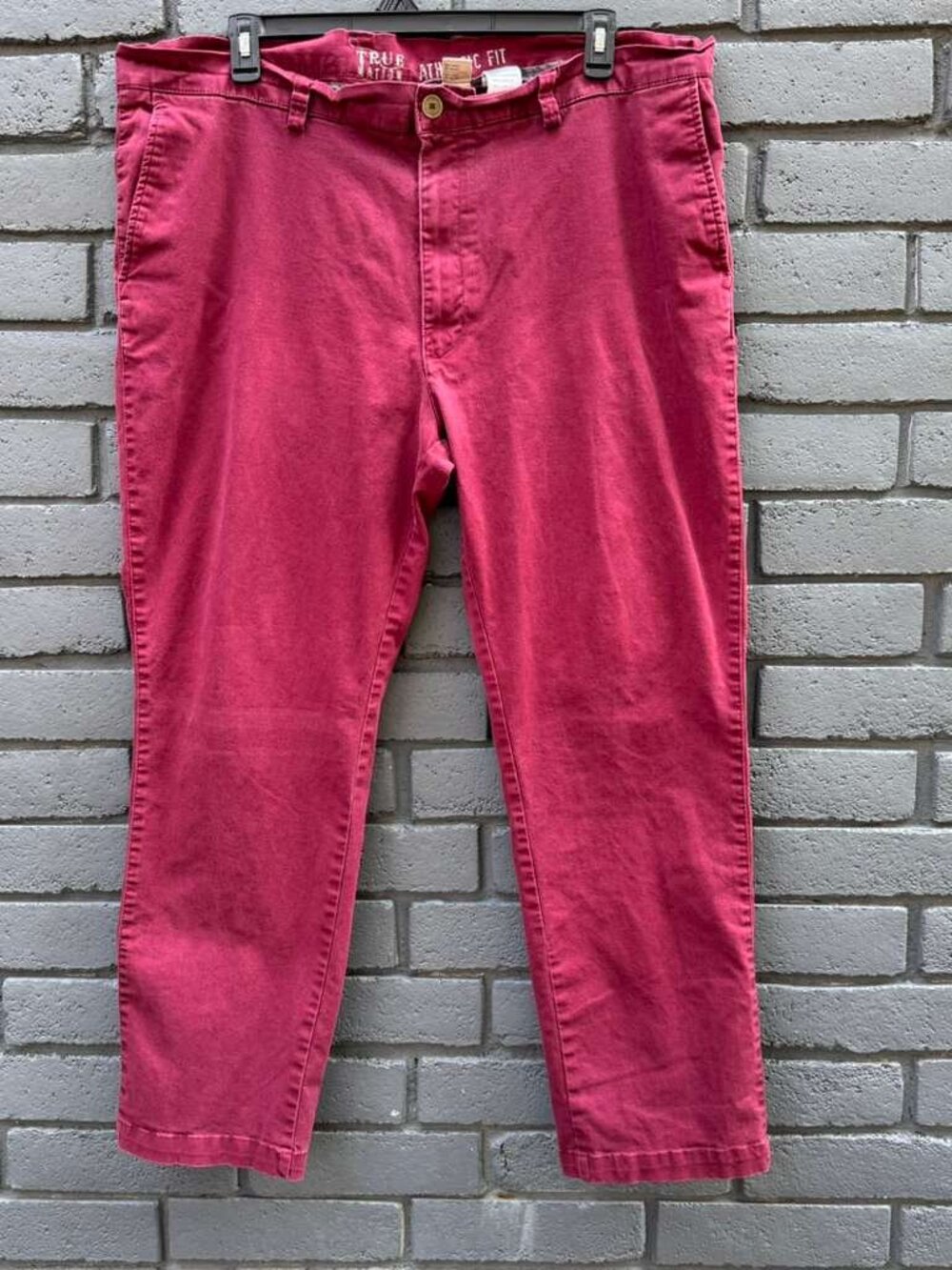True Nation Athletic-Fit Big &Tall 46X32 Men Stretch Red Fired Brick Chino Pants